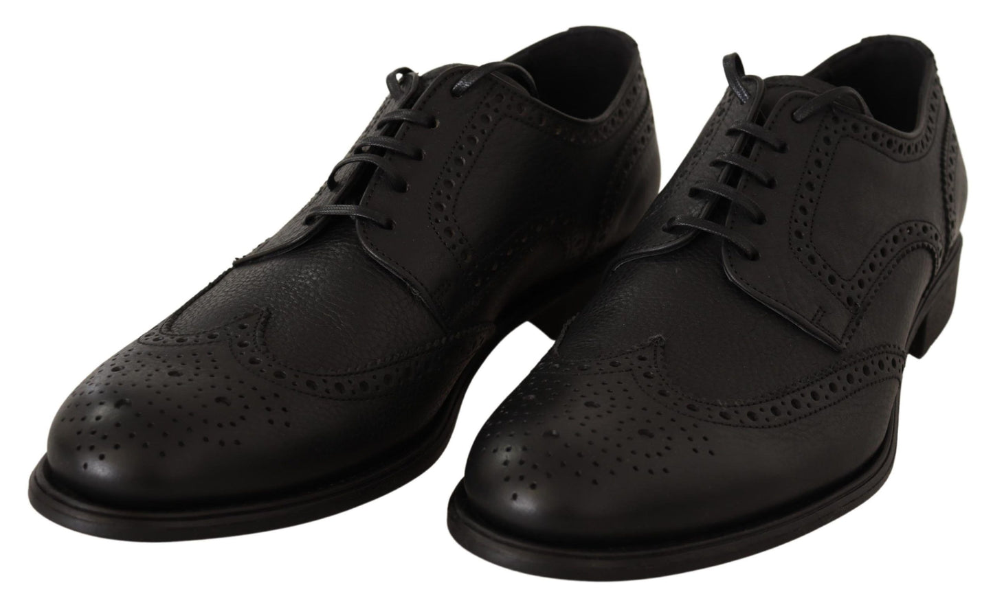 Dolce &amp; Gabbana Chaussures habillées Oxford en cuir noir à bout d'aile