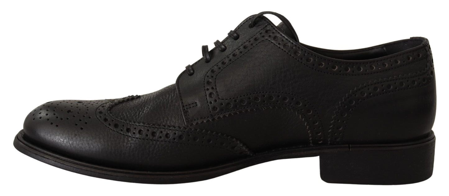 Dolce &amp; Gabbana Chaussures habillées Oxford en cuir noir à bout d'aile