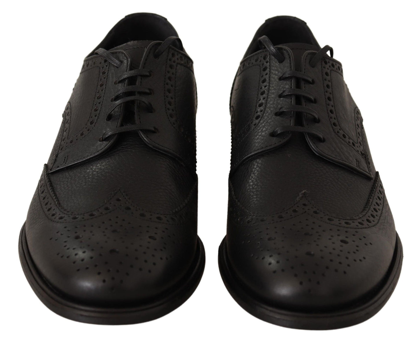 Dolce &amp; Gabbana Oxford-Schuhe mit Flügelspitze aus schwarzem Leder