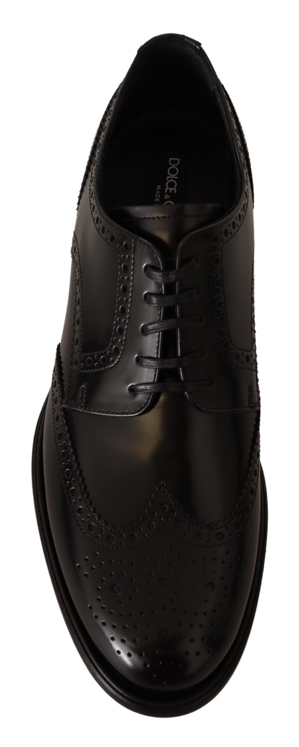 Dolce &amp; Gabbana Chaussures Oxford en cuir noir à bout d'aile