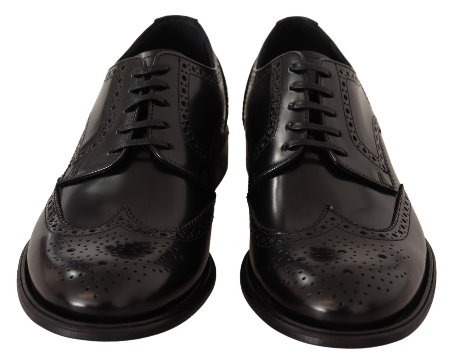 Dolce &amp; Gabbana Chaussures Oxford en cuir noir à bout d'aile