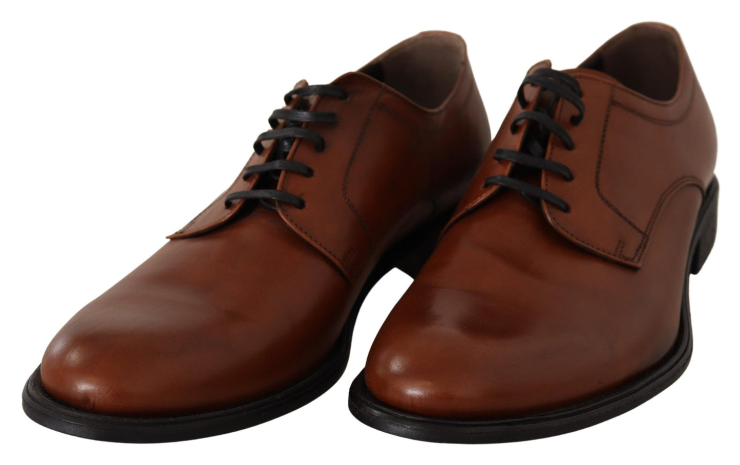 Dolce &amp; Gabbana Chaussures Derby formelles à lacets en cuir marron pour hommes