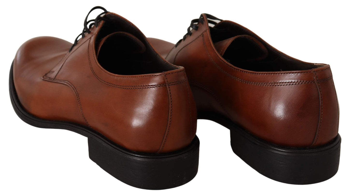 Dolce &amp; Gabbana Chaussures Derby formelles à lacets en cuir marron pour hommes