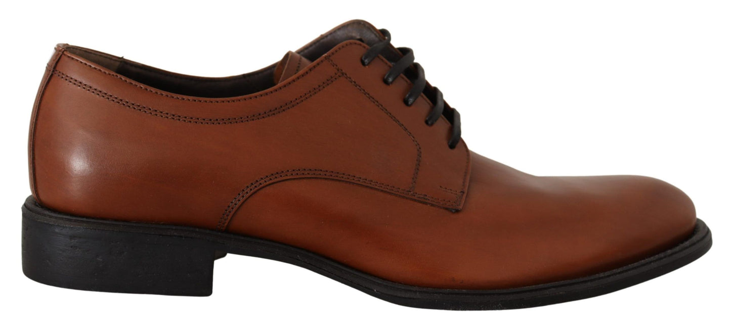 Dolce &amp; Gabbana Chaussures Derby formelles à lacets en cuir marron pour hommes