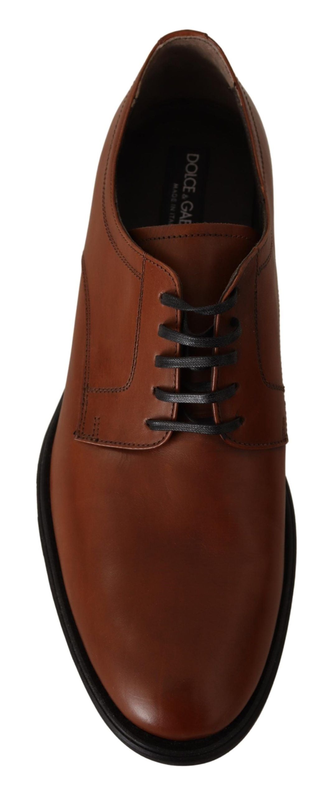 Dolce &amp; Gabbana Chaussures Derby formelles à lacets en cuir marron pour hommes