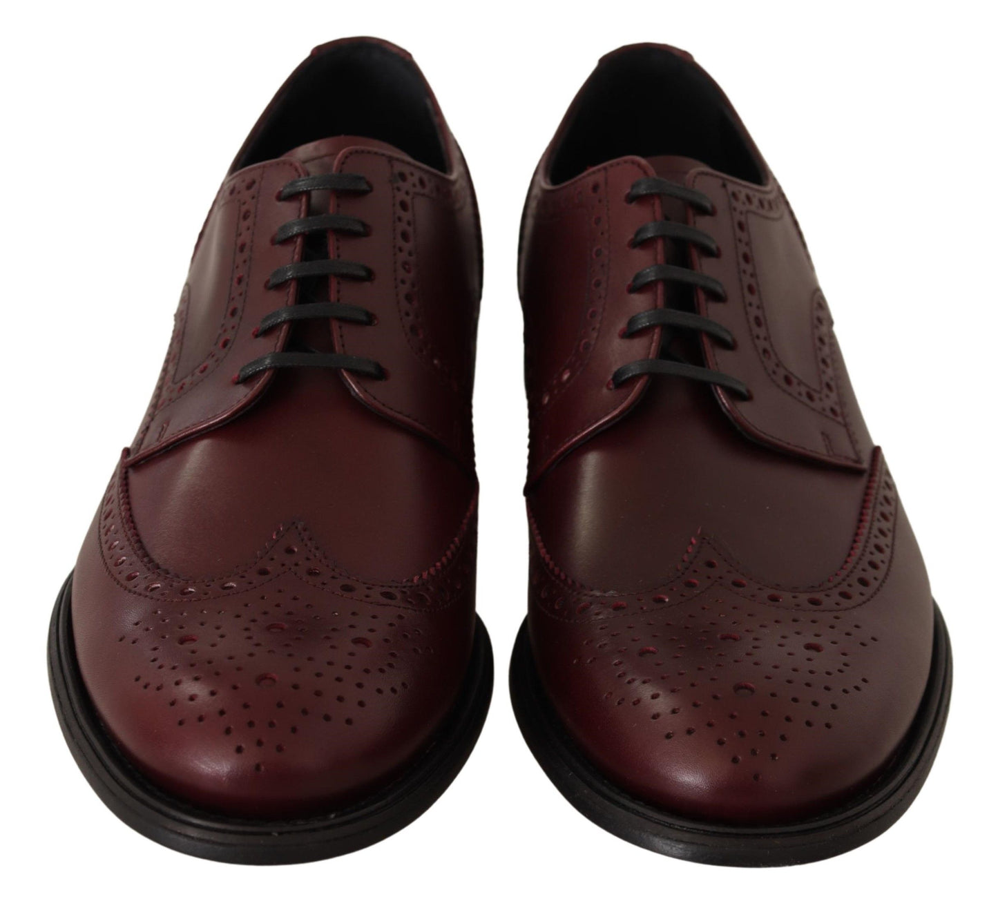 Dolce &amp; Gabbana Chaussures formelles Oxford en cuir bordeaux à bout d'aile