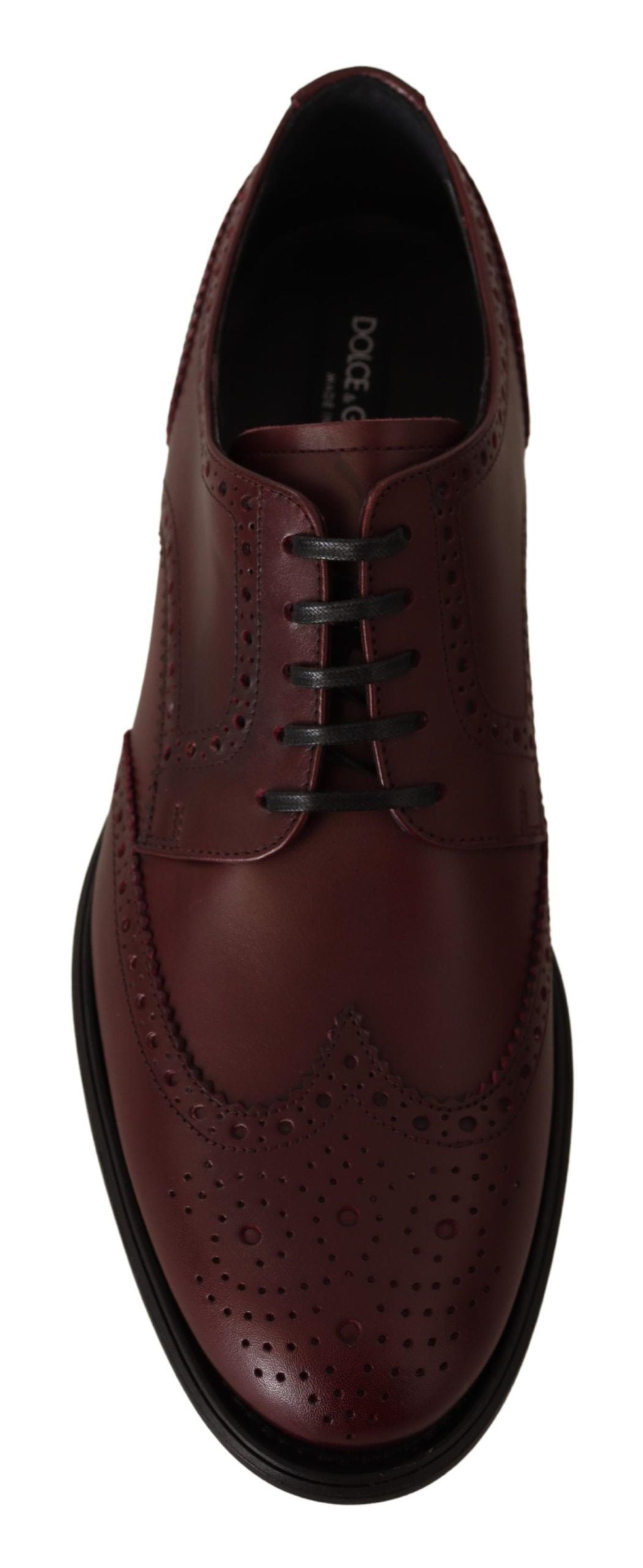 Dolce &amp; Gabbana Chaussures formelles Oxford en cuir bordeaux à bout d'aile