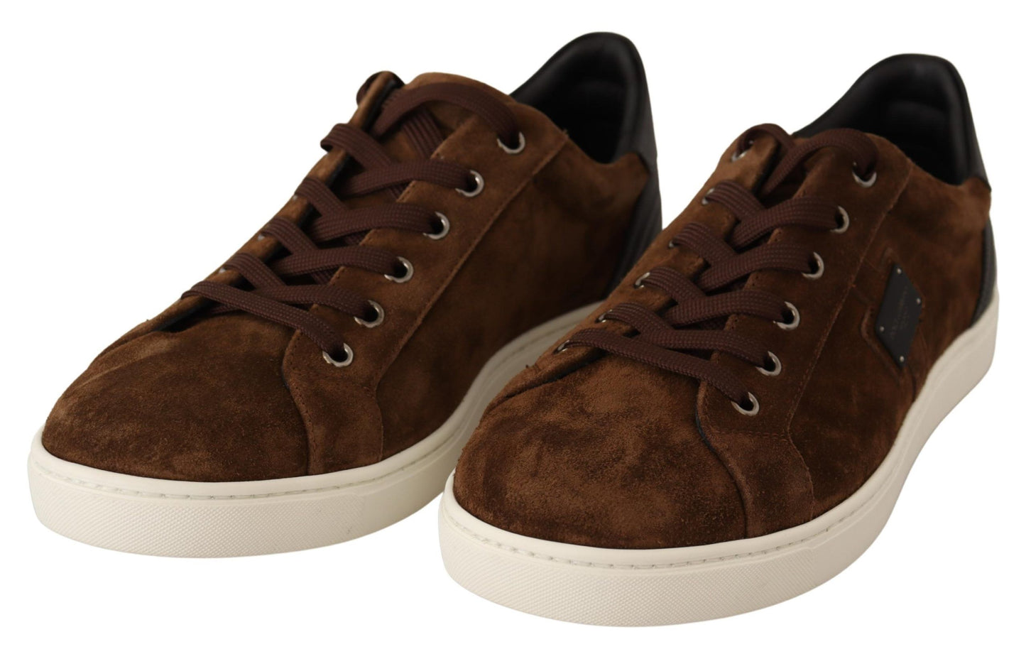 Dolce &amp; Gabbana Baskets basses en cuir suédé marron pour hommes