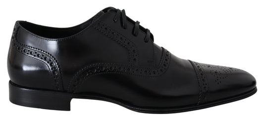 Dolce &amp; Gabbana Chaussures Mocassins Formels Derby En Cuir Noir Pour Hommes