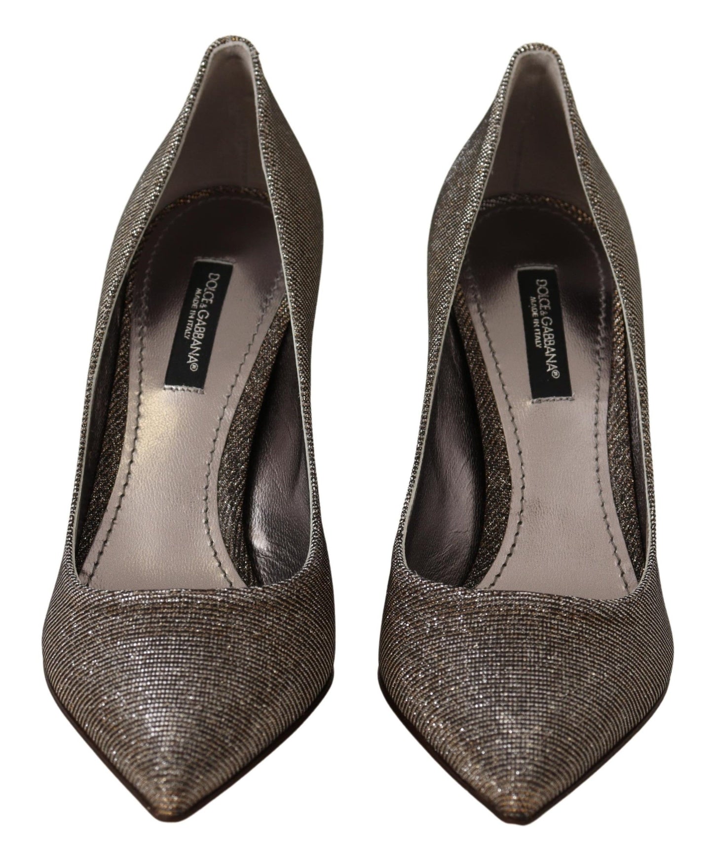 Dolce &amp; Gabbana Gold Silber Stoff Heels Pumps Schuhe