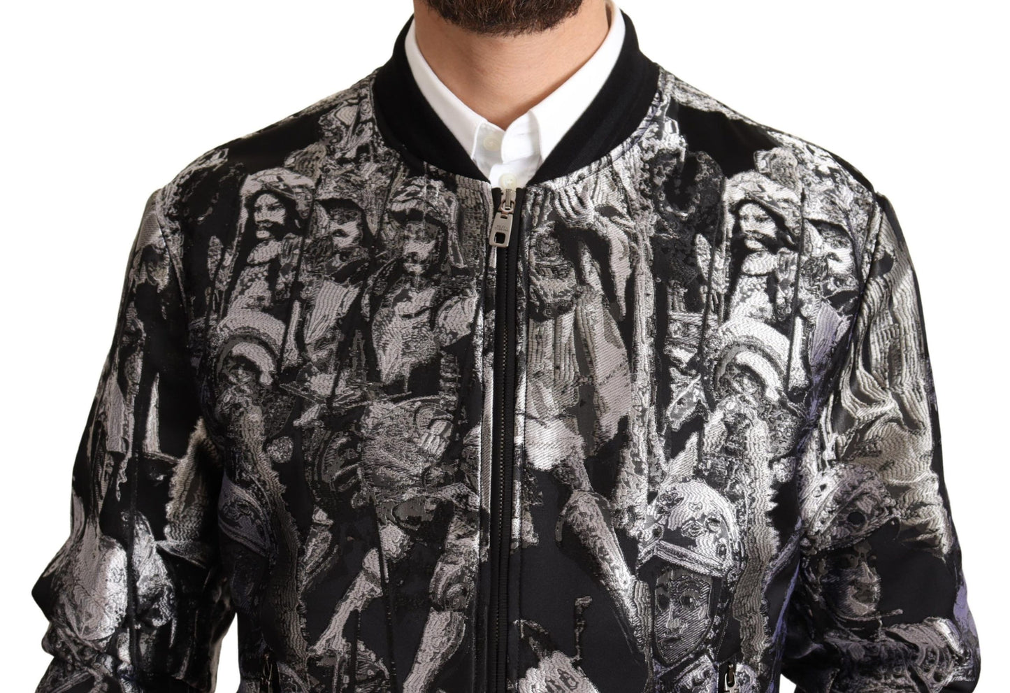 Dolce &amp; Gabbana Blouson aviateur Puppi Motive noir argenté