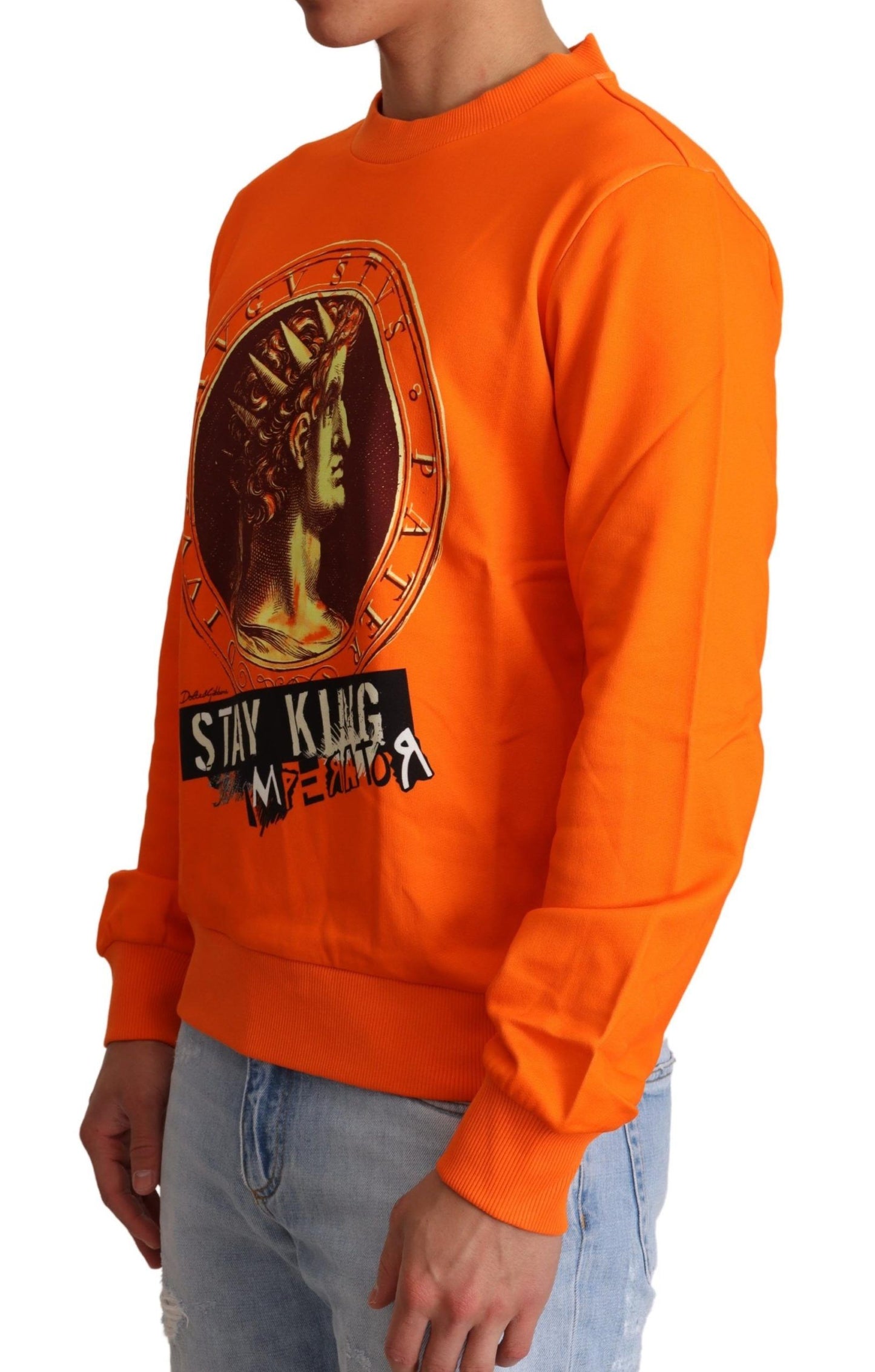 Dolce &amp; Gabbana Pull en coton King Ceasar orange