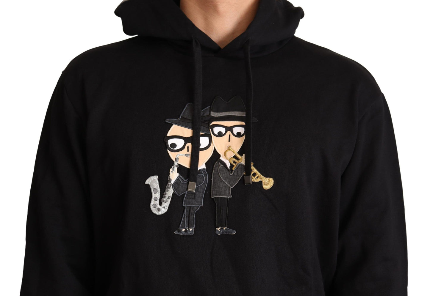 Dolce &amp; Gabbana Pull à capuche en coton noir #dgfamily