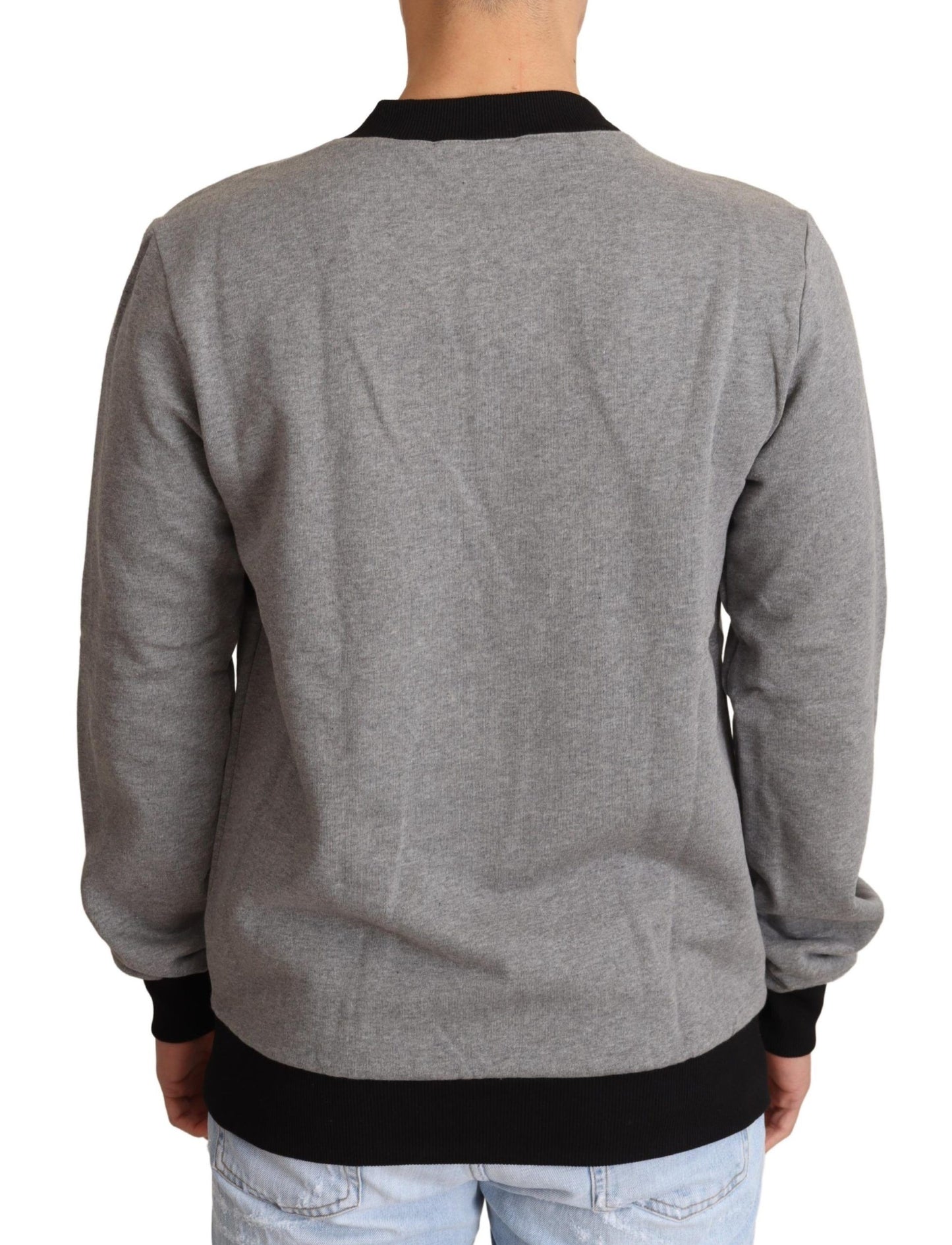 Dolce &amp; Gabbana Pull en coton gris Crown King