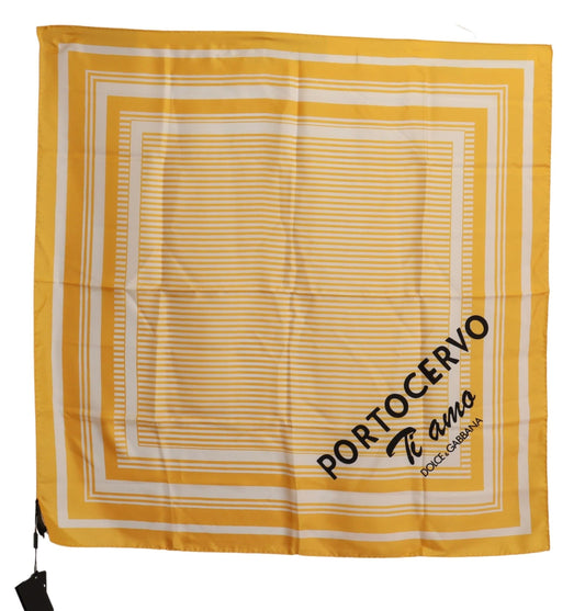 Dolce &amp; Gabbana Foulard carré en soie rayé jaune