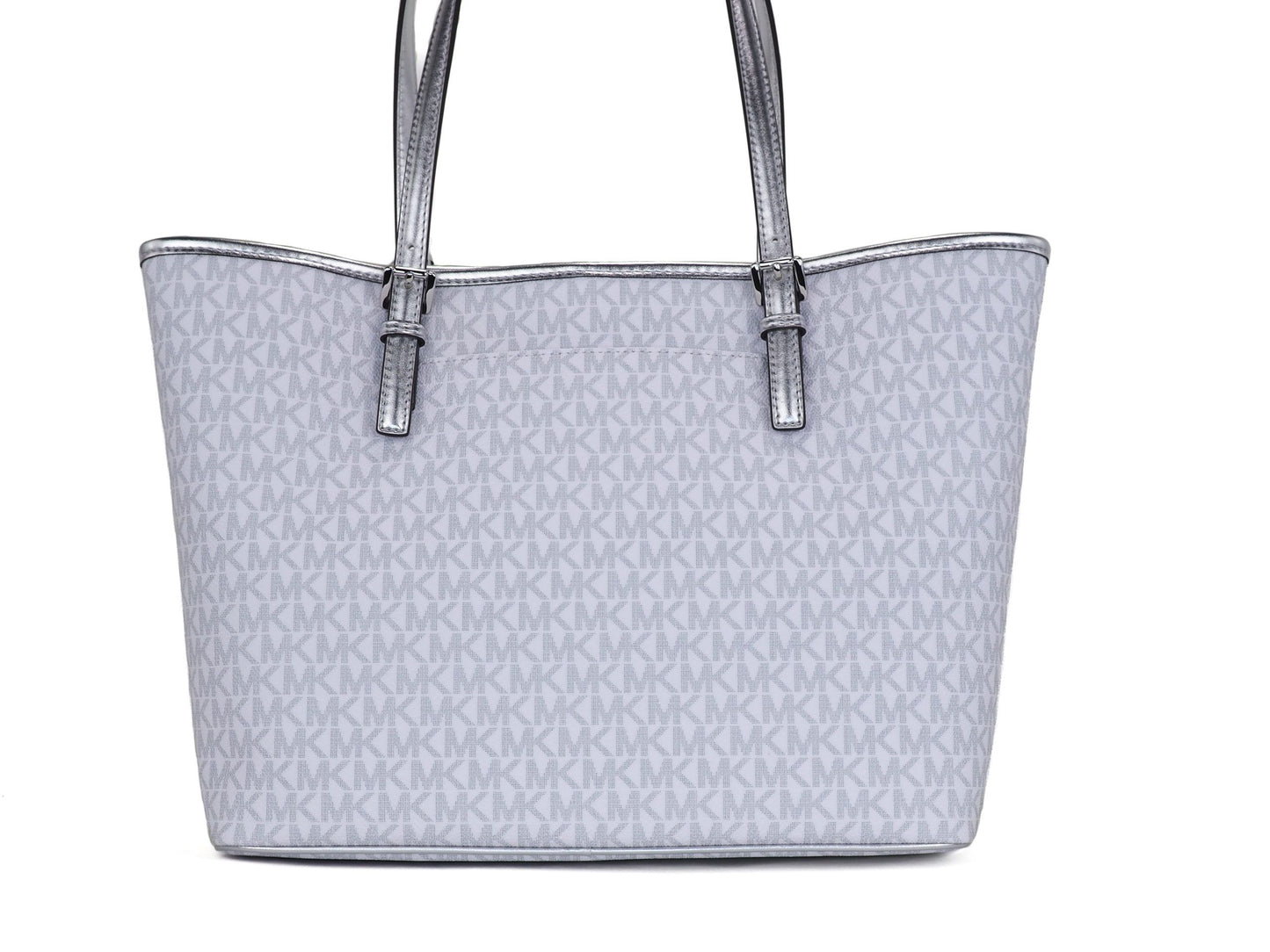 Michael Kors Jet Set Girls Print Medium Signature PVC Carryall épaule fourre-tout sac à main (blanc brillant multi)