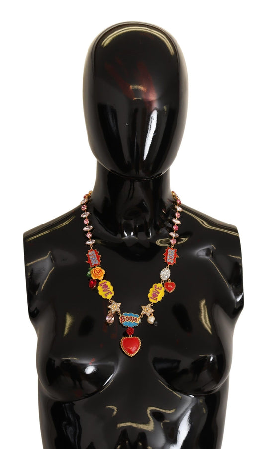 Dolce &amp; Gabbana Collier chaîne en or avec cristaux Love Star Boom