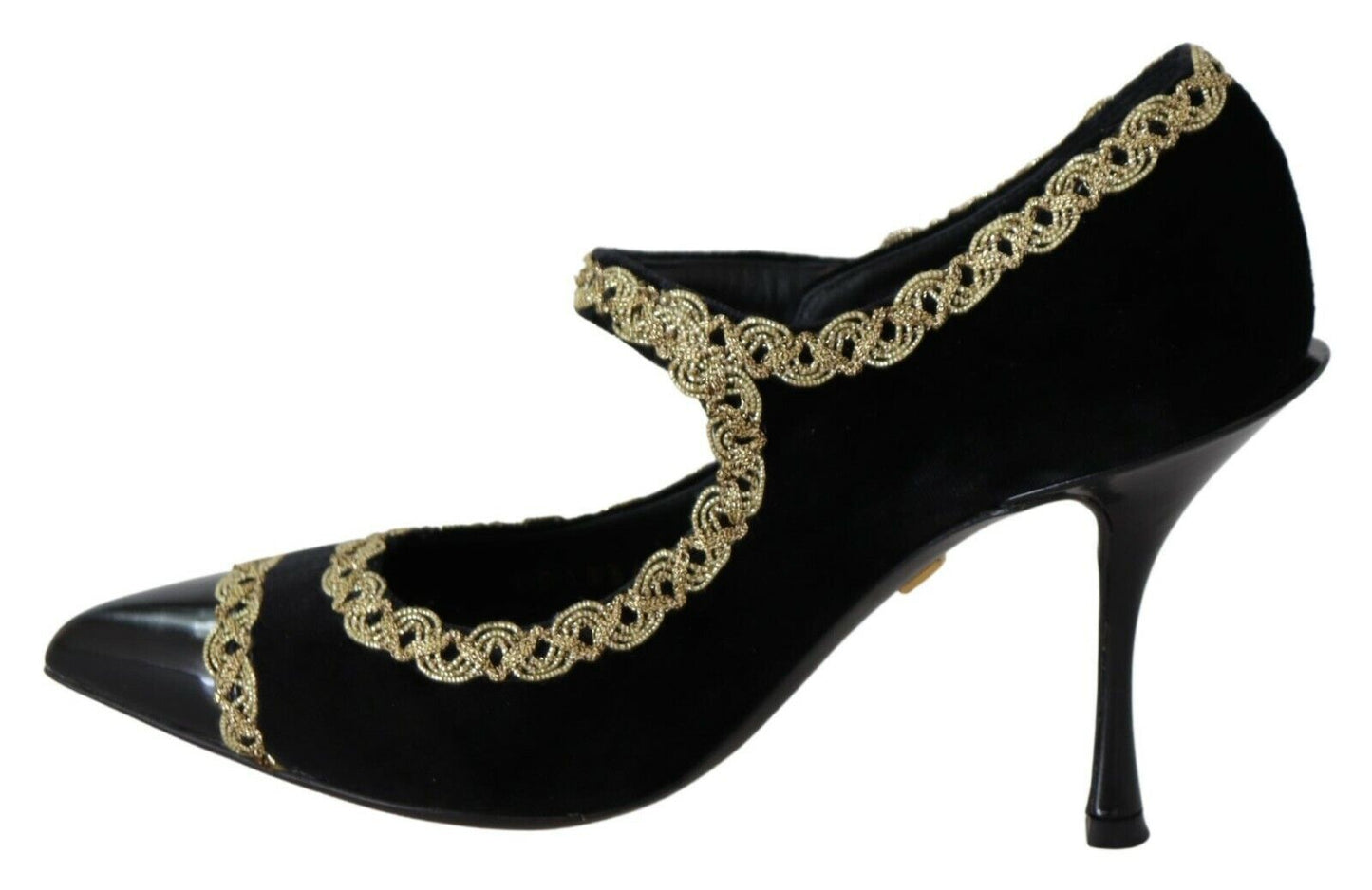 Dolce &amp; Gabbana Escarpins Mary Jane en velours ornés noirs