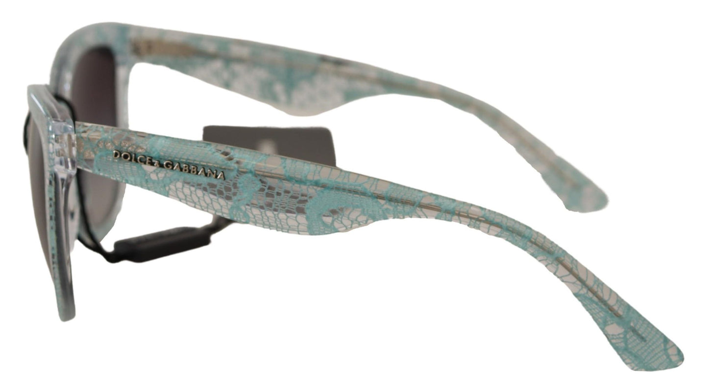 Dolce &amp; Gabbana Blue Lace Crystal Acetate Butterfly DG4190 Sonnenbrille