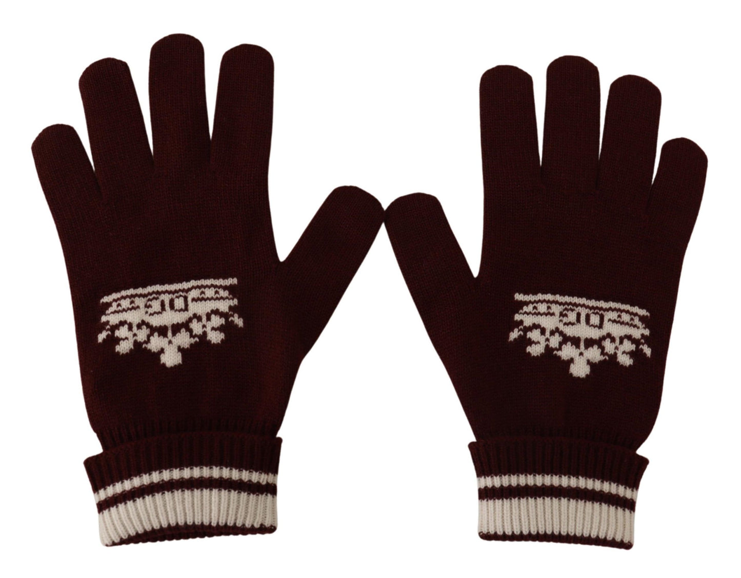 Dolce &amp; Gabbana Gants en cachemire avec logo D&amp;G blanc rouge et couronne