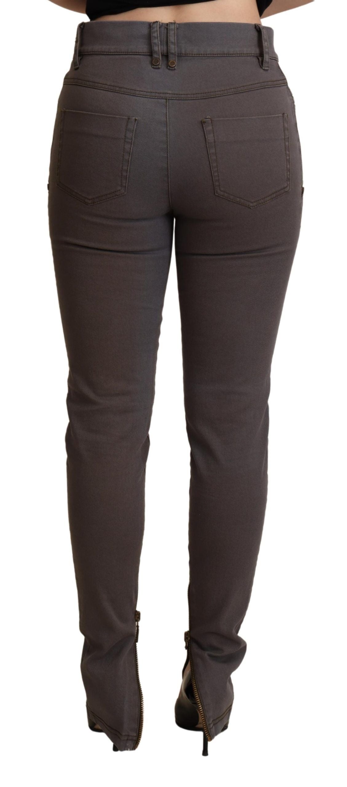 PLEIN SUD Jean skinny stretch en coton marron