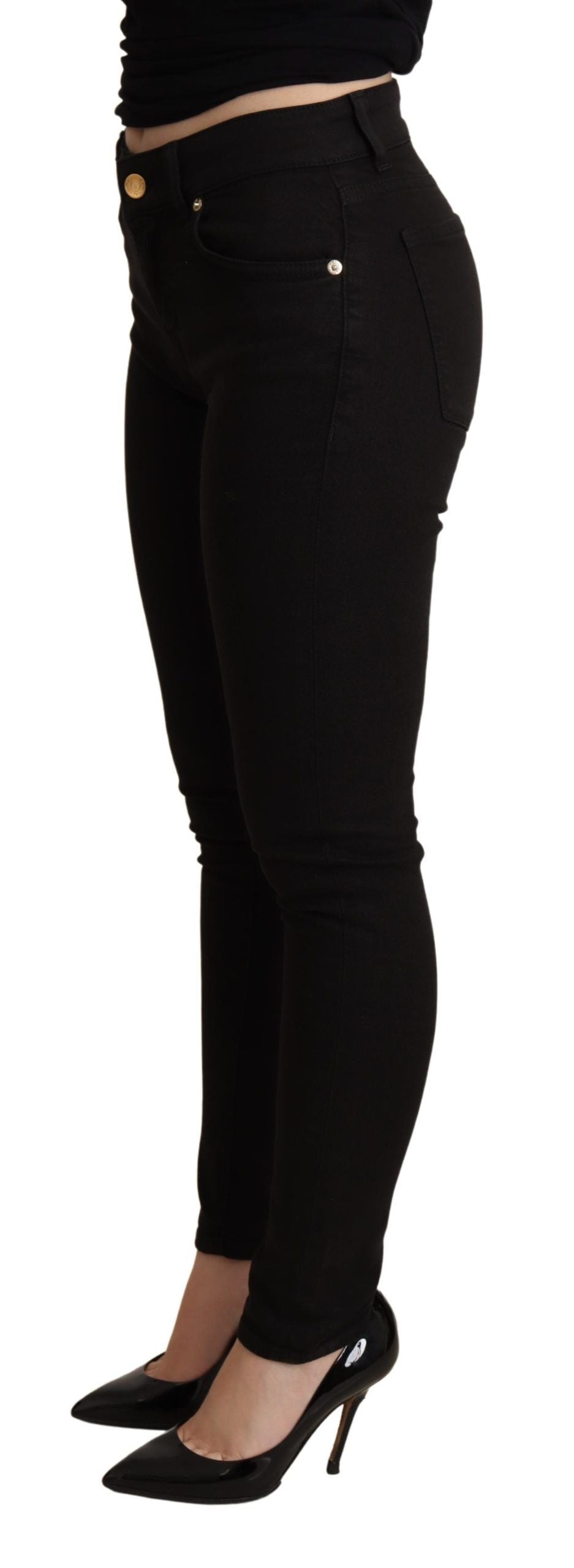 Dolce &amp; Gabbana Pantalon en denim skinny noir Jean stretch en coton