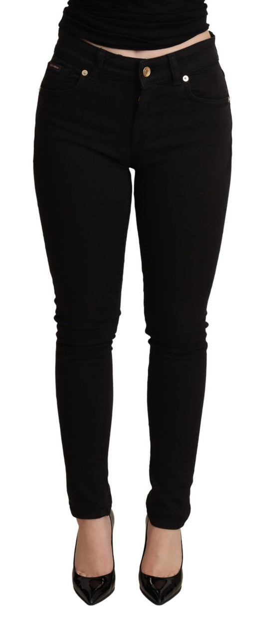 Dolce &amp; Gabbana Pantalon en denim skinny noir Jean stretch en coton