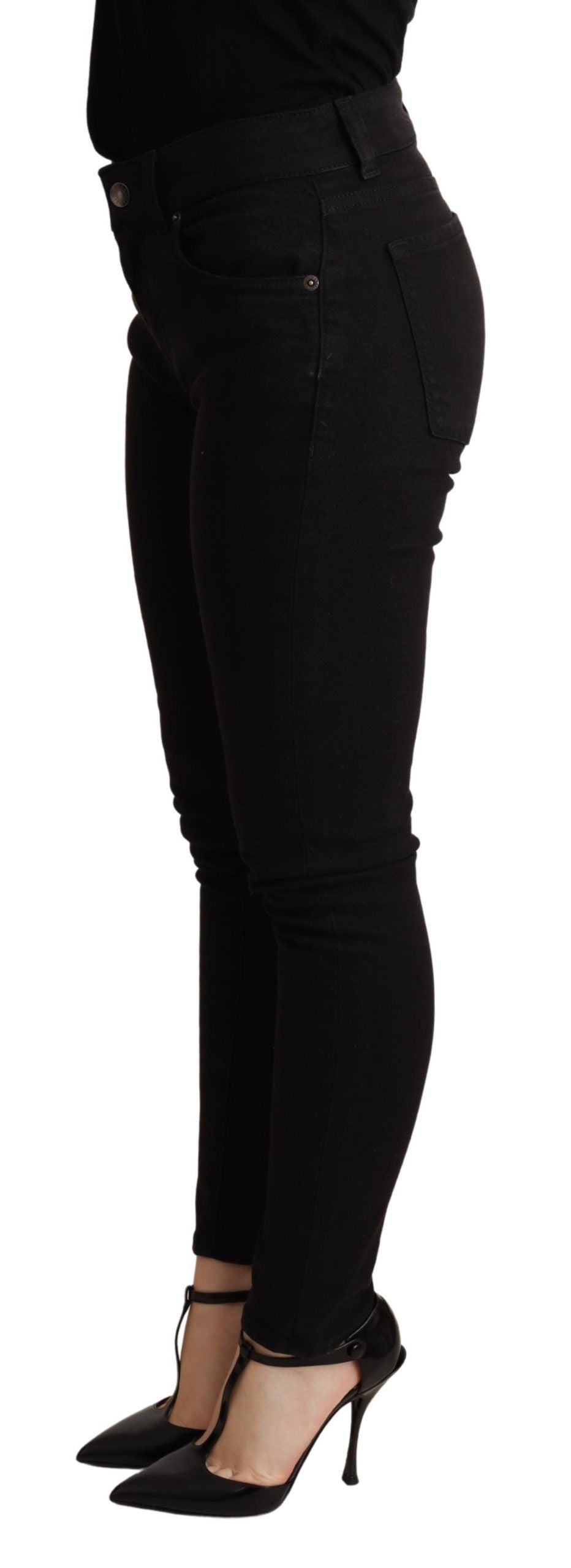 Dolce &amp; Gabbana Pantalon skinny en coton stretch noir