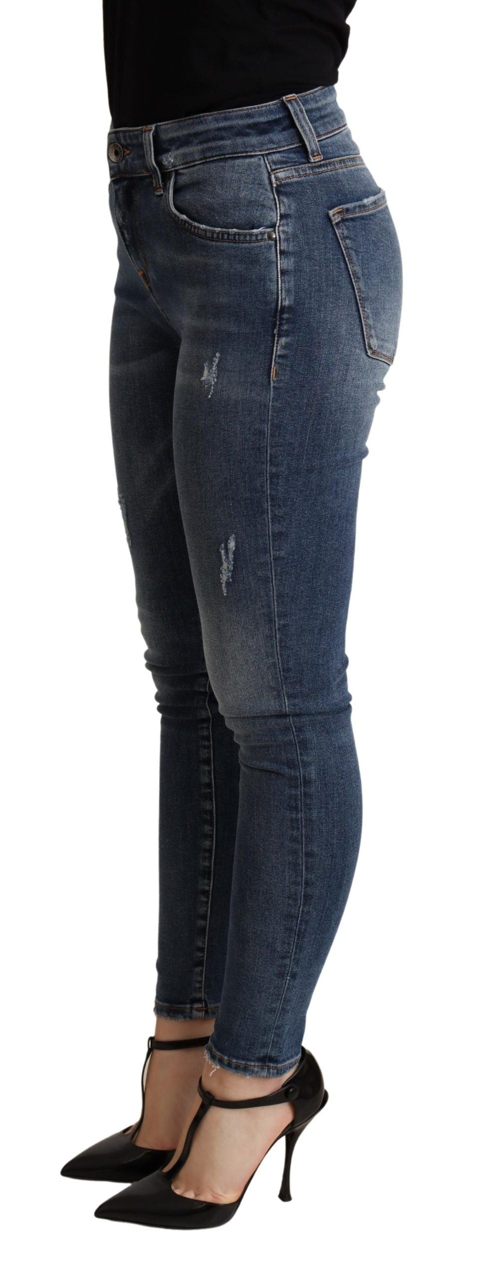 Dolce &amp; Gabbana Jean skinny bleu en coton stretch