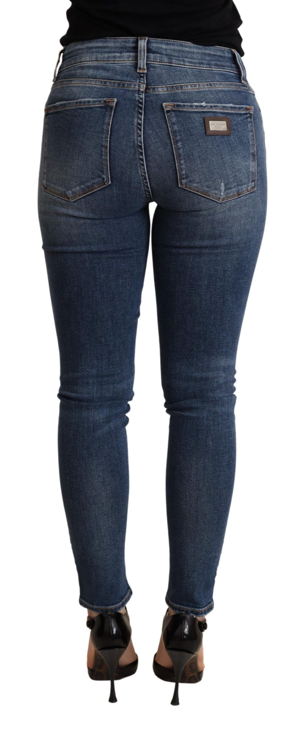 Dolce &amp; Gabbana Jean skinny bleu en coton stretch