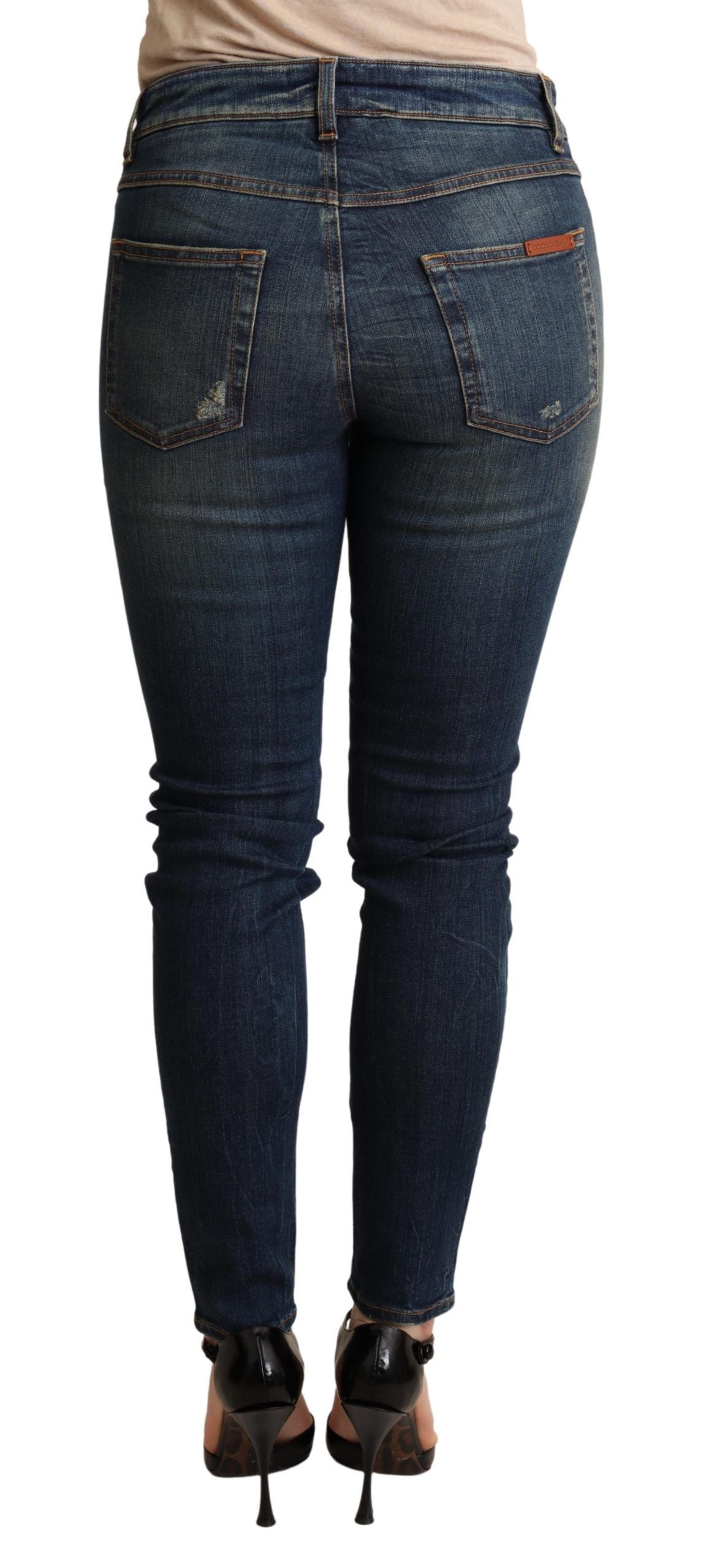 Dolce &amp; Gabbana Jean skinny en coton stretch bleu foncé