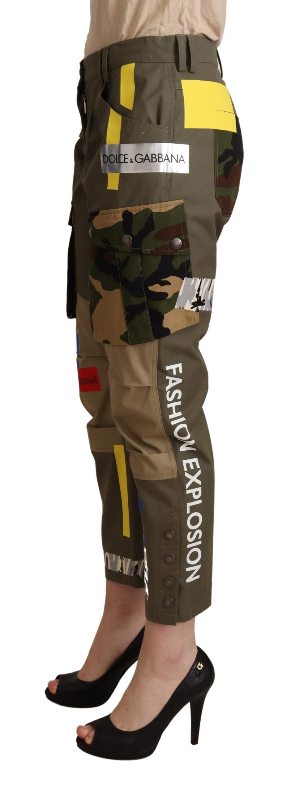 Pantalon cargo militaire vert Dolce &amp; Gabbana en coton