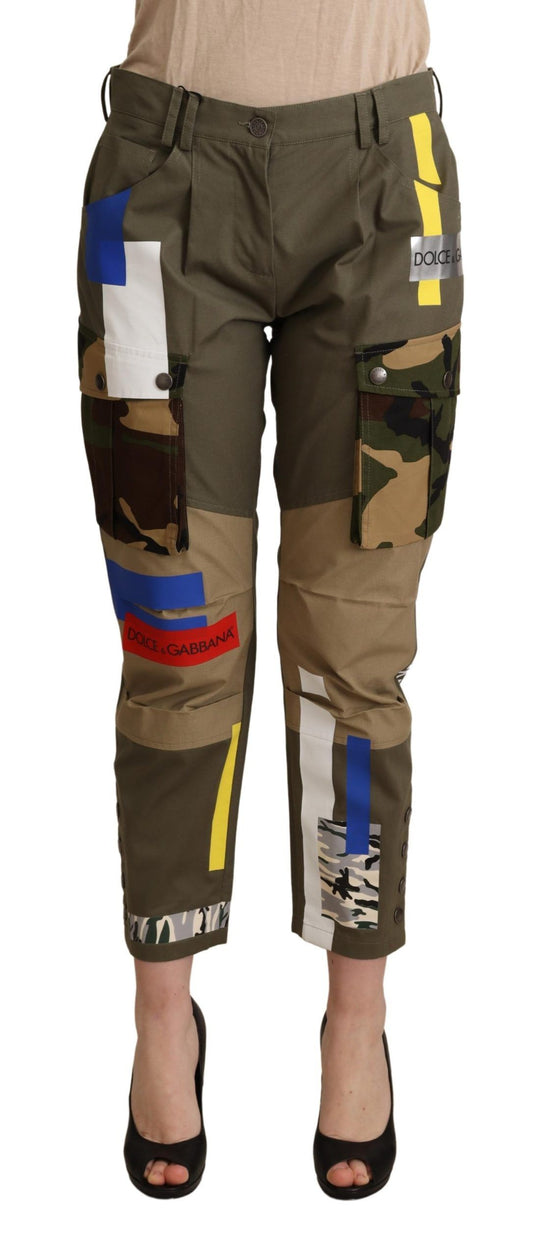 Pantalon cargo militaire vert Dolce &amp; Gabbana en coton