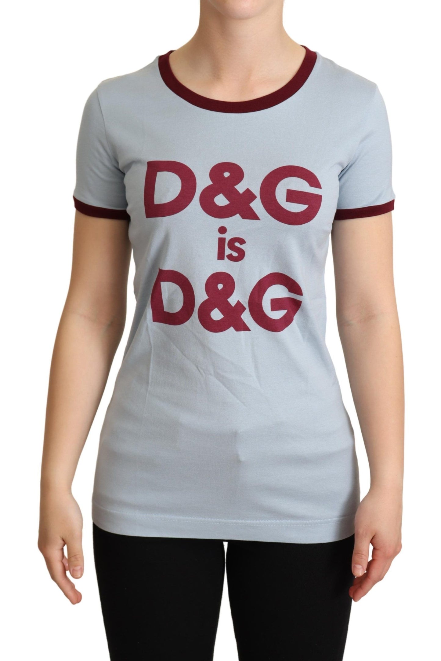 Dolce &amp; Gabbana Blaues D&amp;G Top T-Shirt mit Rundhalsausschnitt