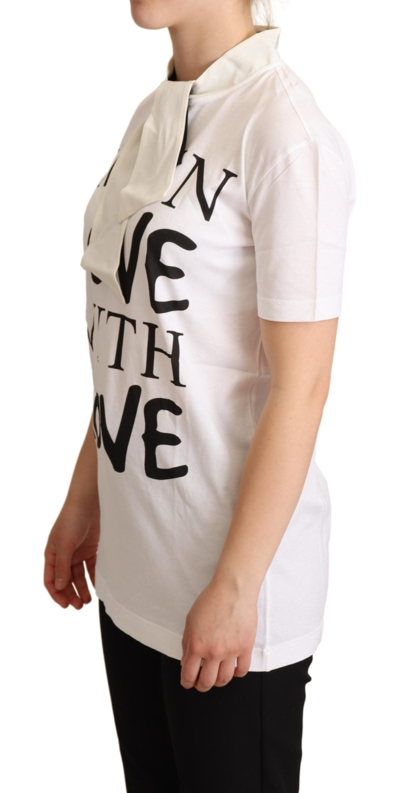 Dolce &amp; Gabbana T-shirt haut en soie de coton blanc I'm In Love