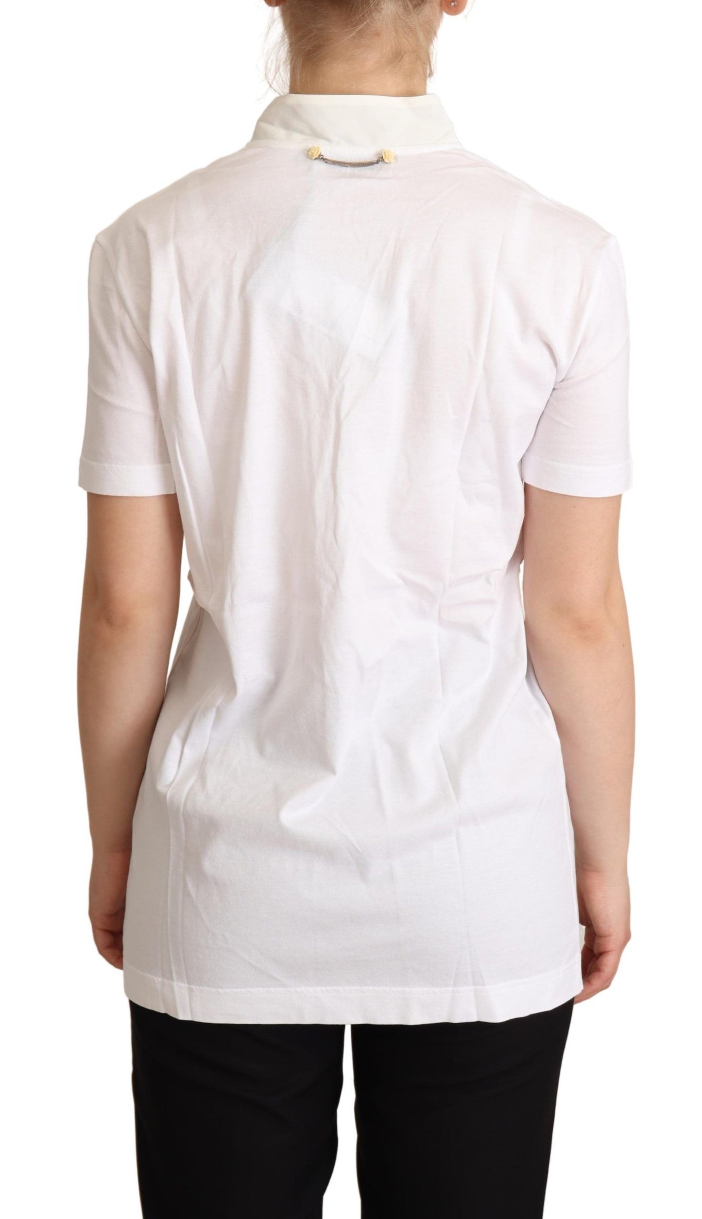 Dolce &amp; Gabbana T-shirt haut en soie de coton blanc I'm In Love