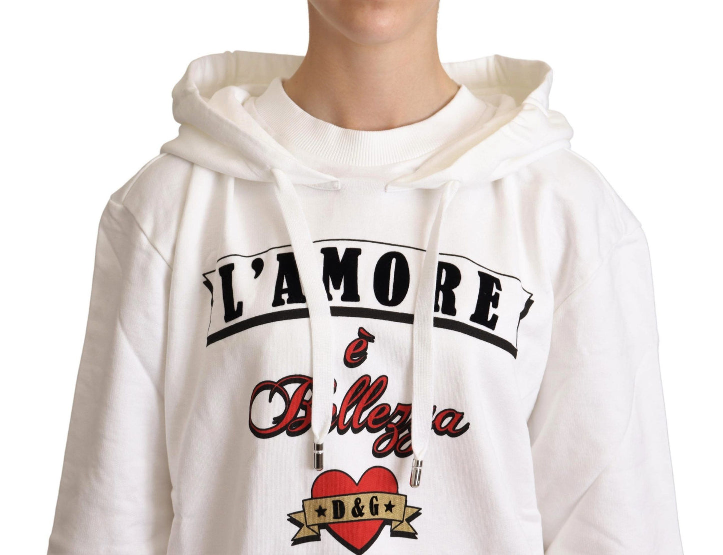 Dolce &amp; Gabbana Weißer L'Amore Kapuzenpullover