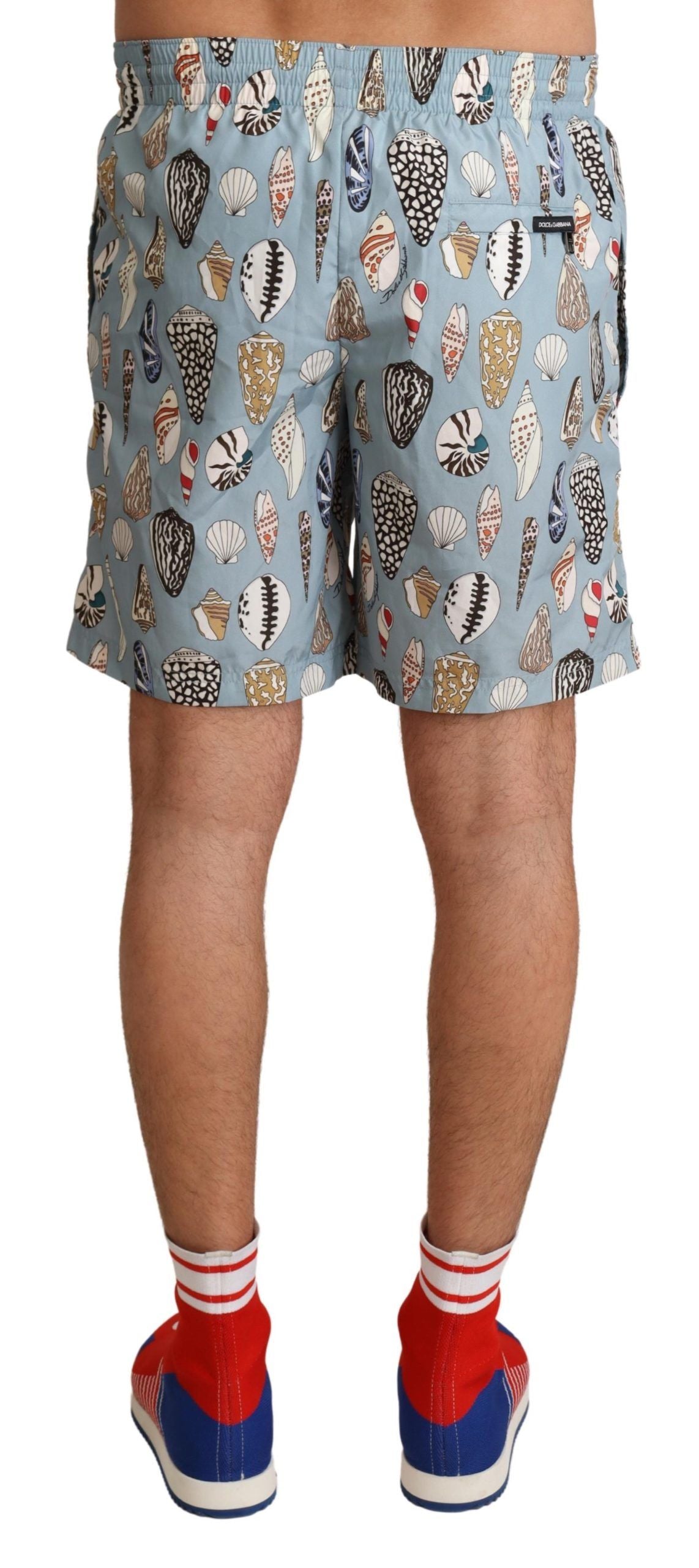 Dolce &amp; Gabbana Blue Seashell Beachwear Badeshorts