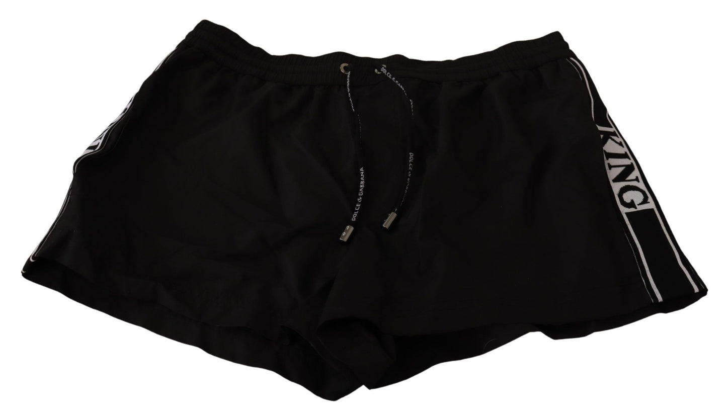 Dolce &amp; Gabbana Black King Maillots de bain pour hommes Shorts