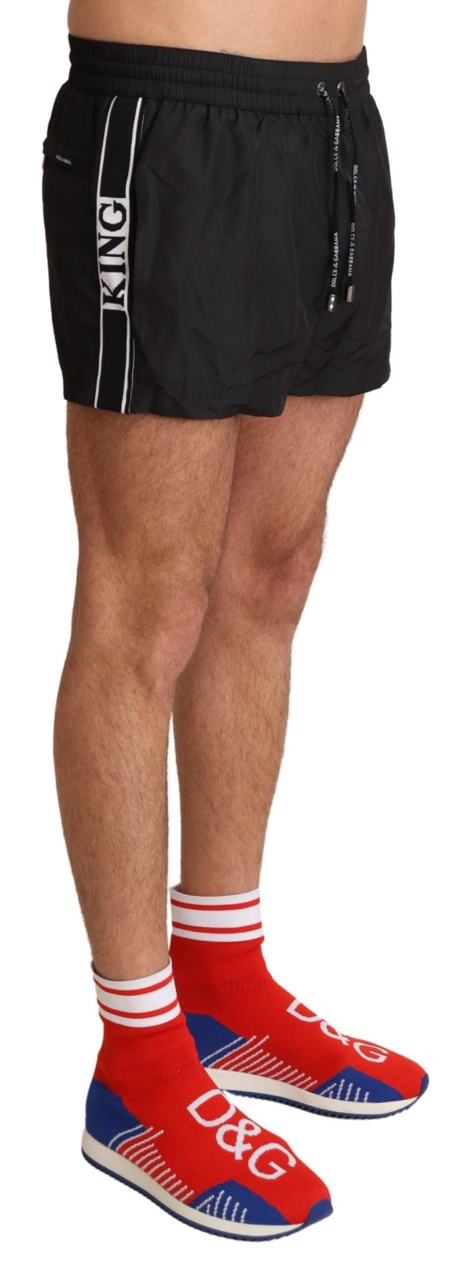 Dolce &amp; Gabbana Black King Maillots de bain pour hommes Shorts