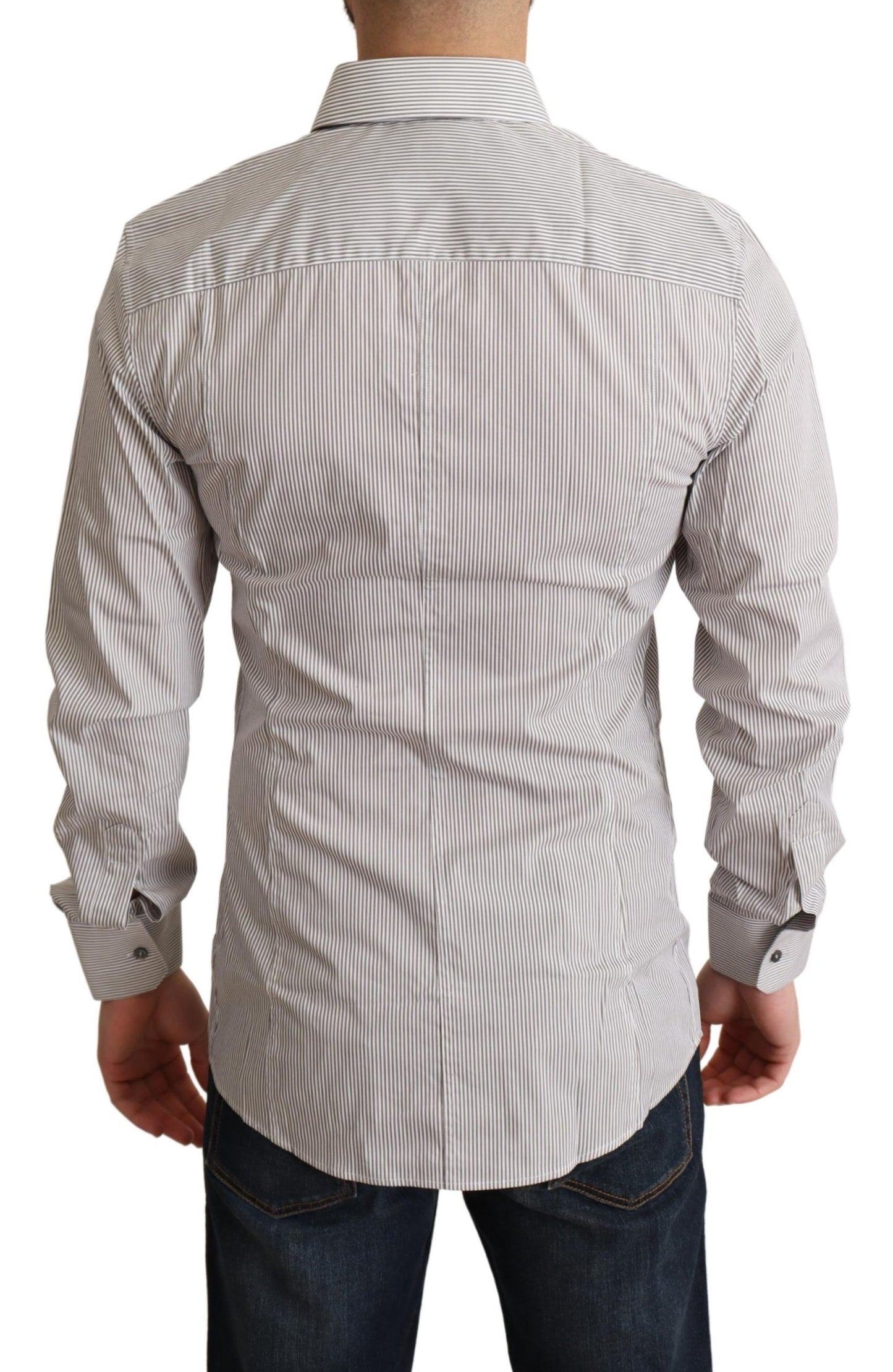 Chemise SICILY coupe slim en coton gris Dolce &amp; Gabbana pour homme