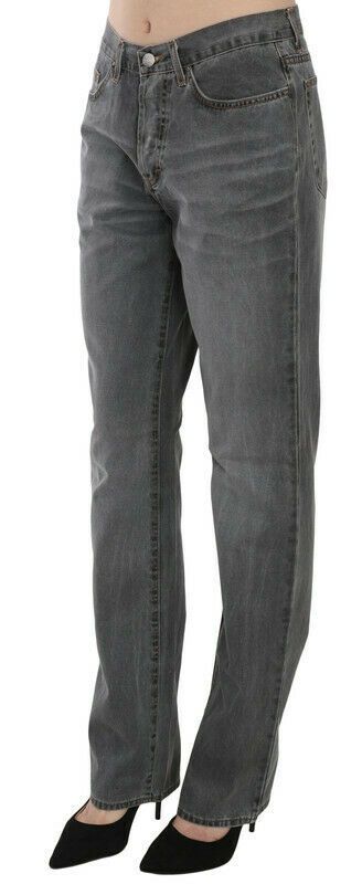 Just Cavalli Pantalon en jean droit taille moyenne gris délavé