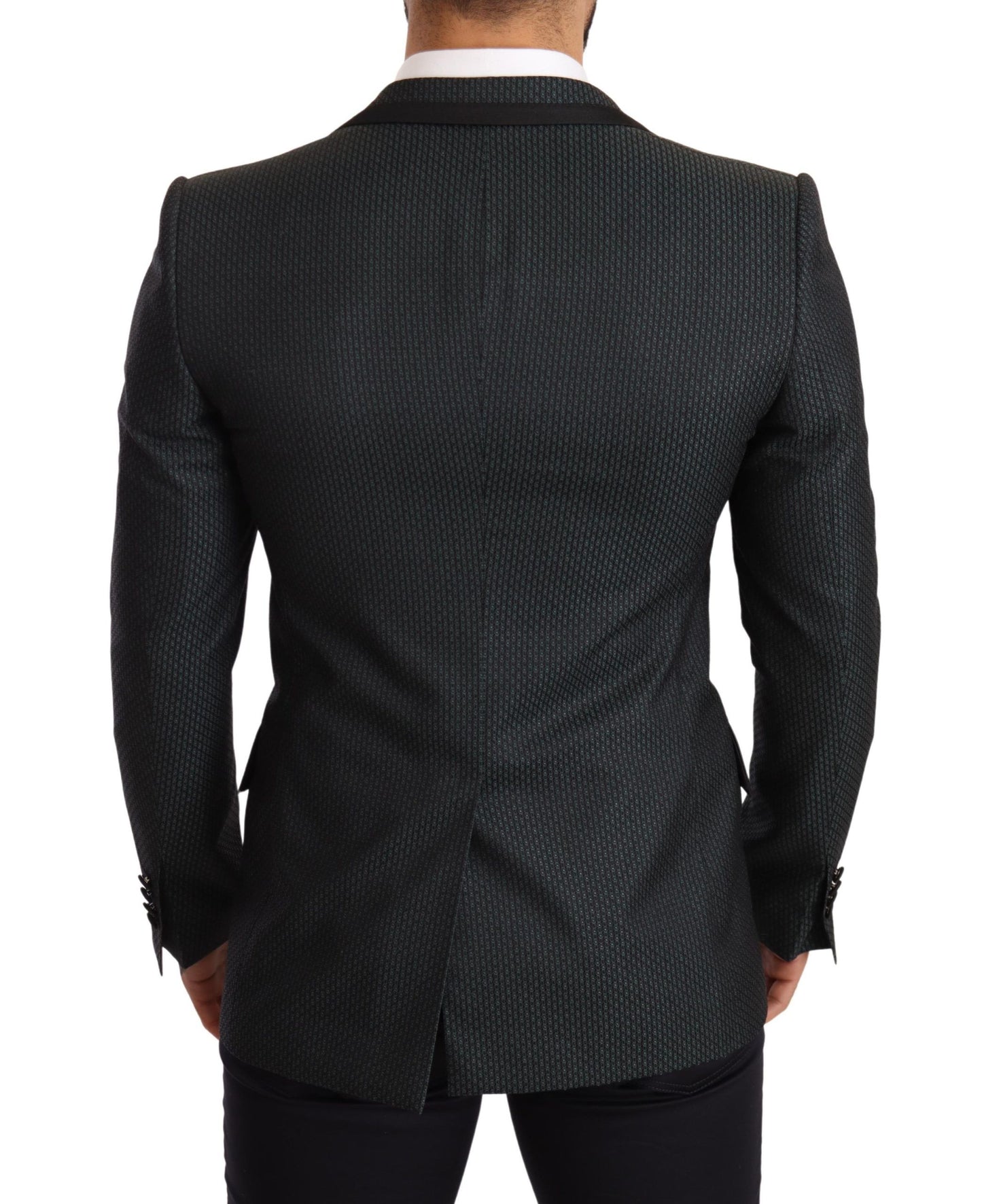 Dolce &amp; Gabbana Schwarz Grün Slim Fit Mantel Jacke Blazer