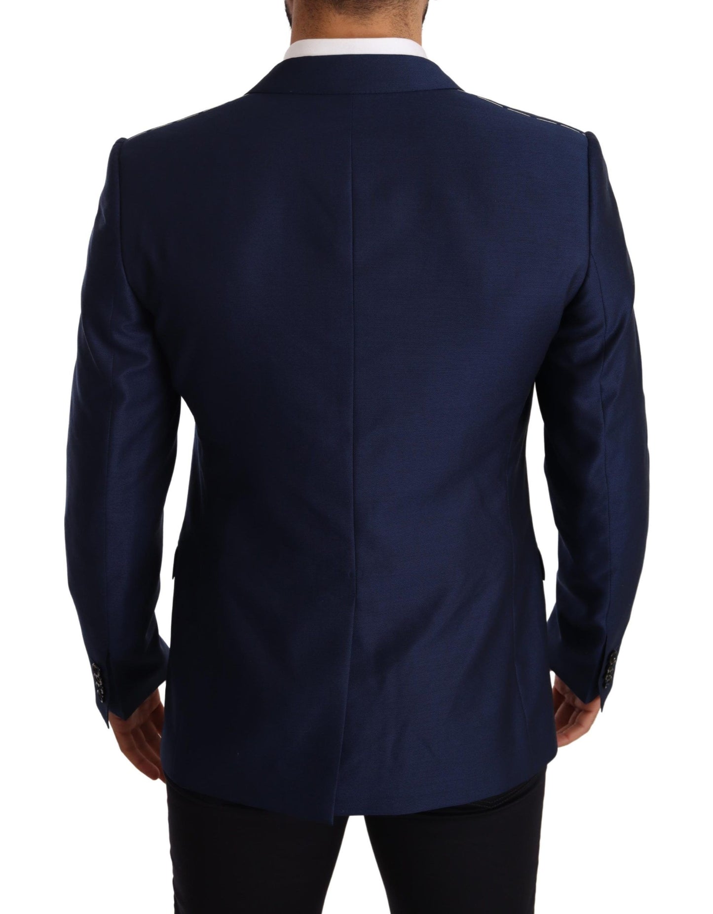 Dolce &amp; Gabbana Manteau slim en laine bleu Blazer MARTINI