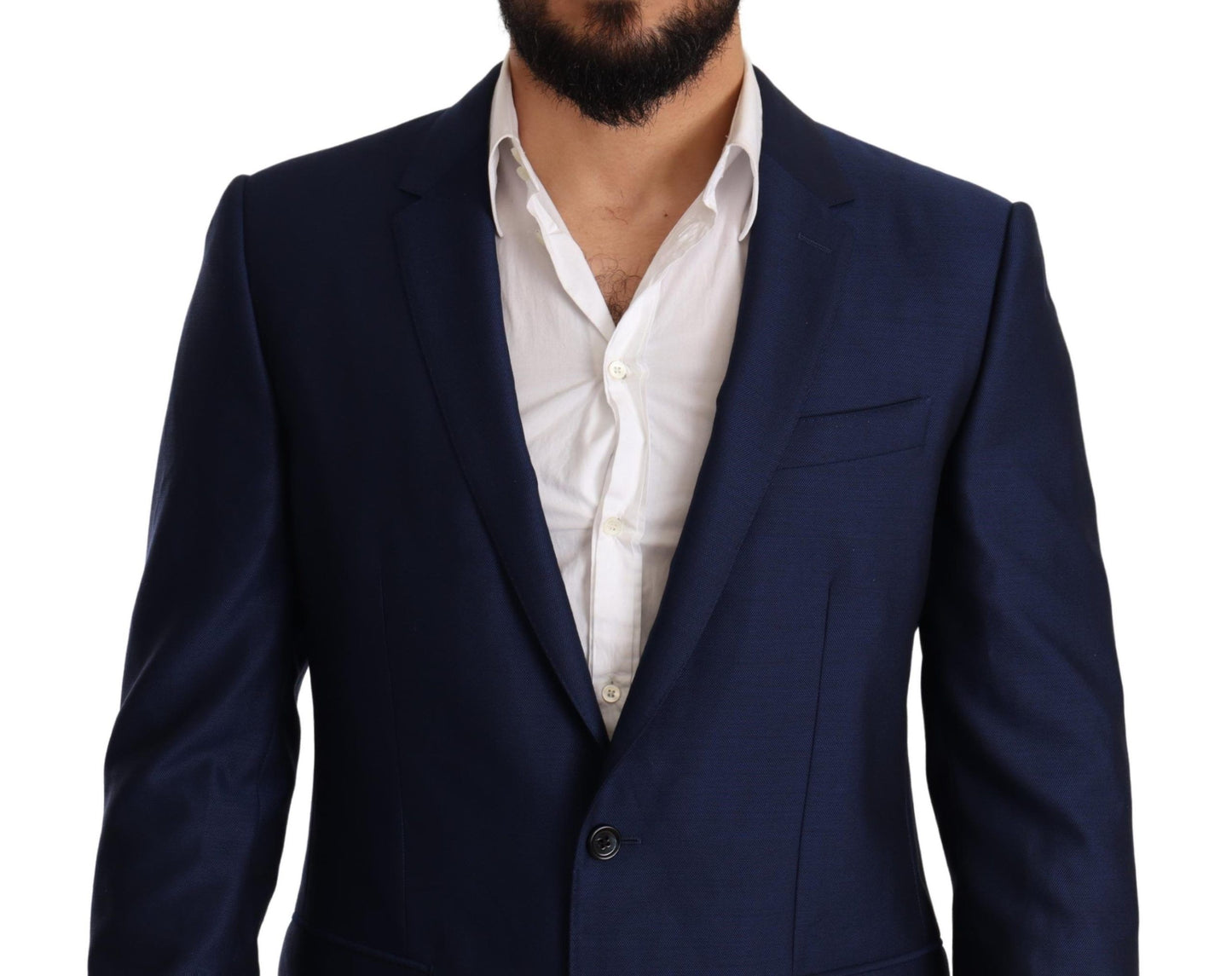 Dolce &amp; Gabbana Manteau slim en laine bleu Blazer MARTINI