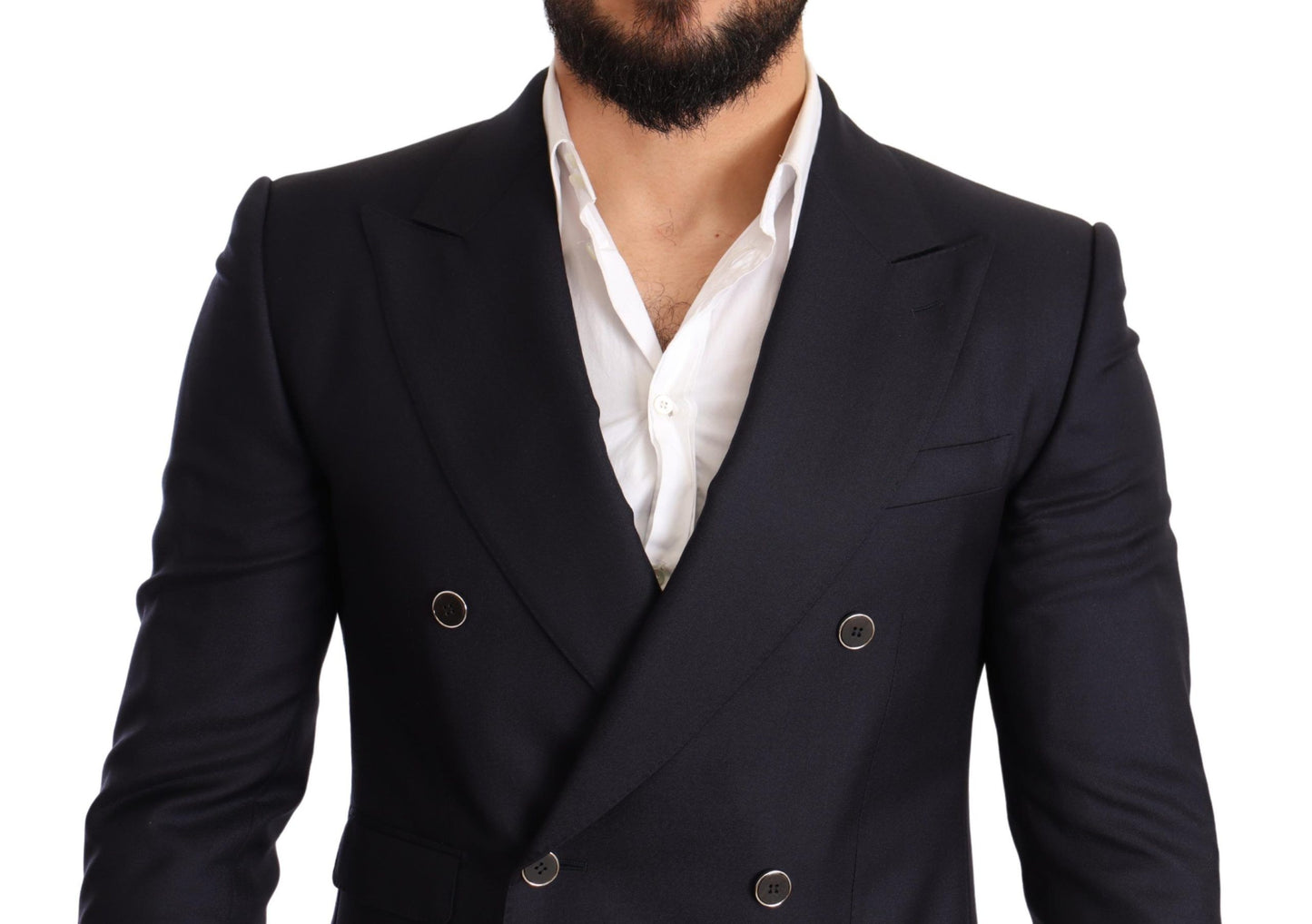 Blauer SICILIA-Blazer aus Kaschmirseide mit schmaler Passform von Dolce &amp; Gabbana