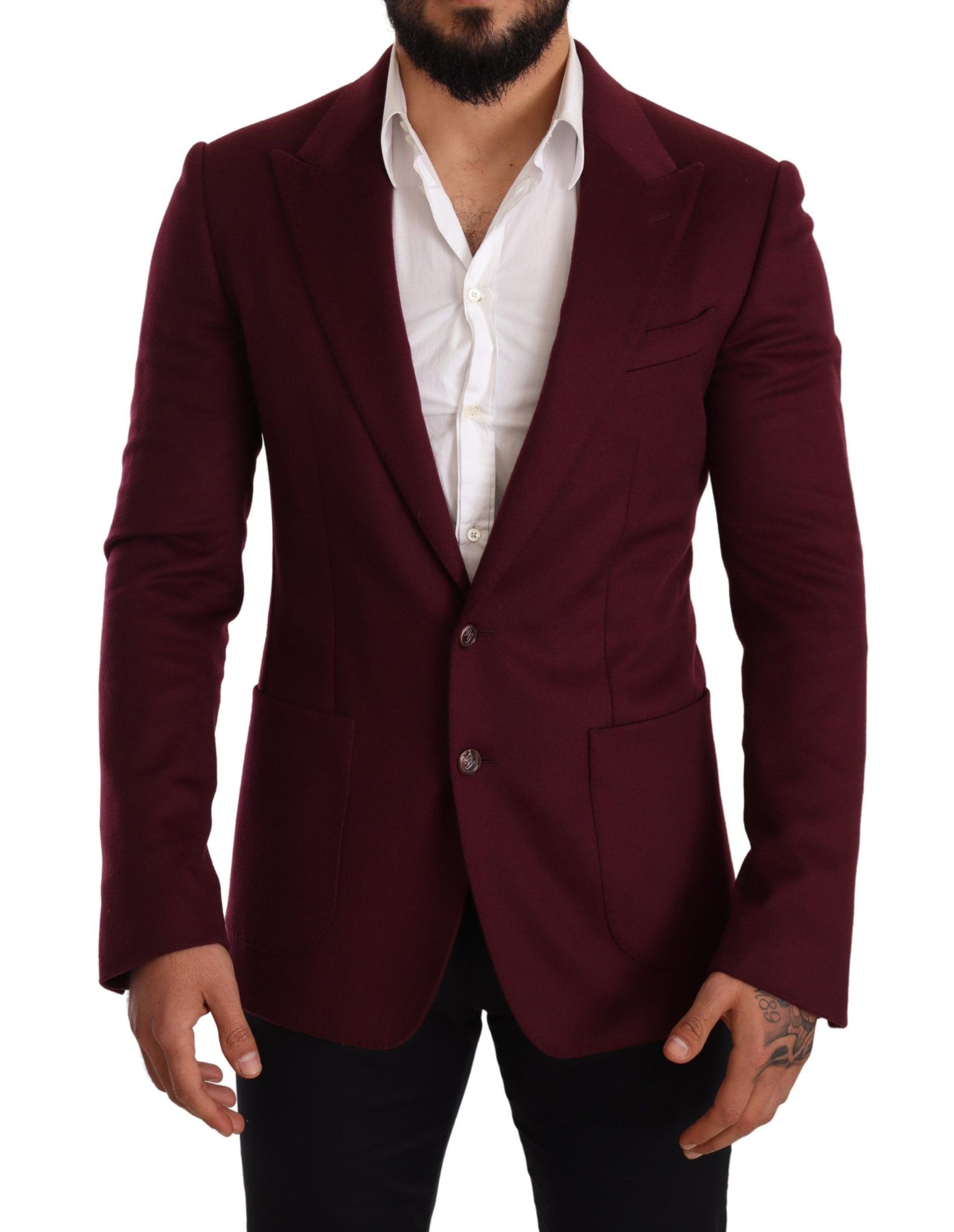 Dolce &amp; Gabbana Veste Blazer Slim Fit En Cachemire Marron