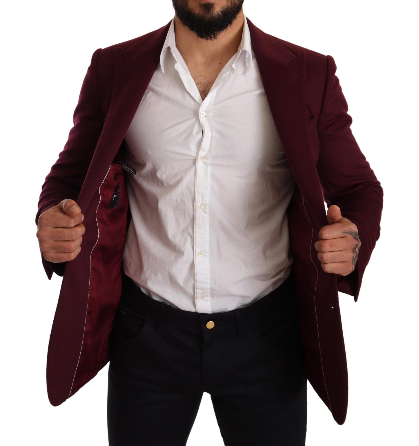 Dolce &amp; Gabbana Veste Blazer Slim Fit En Cachemire Marron