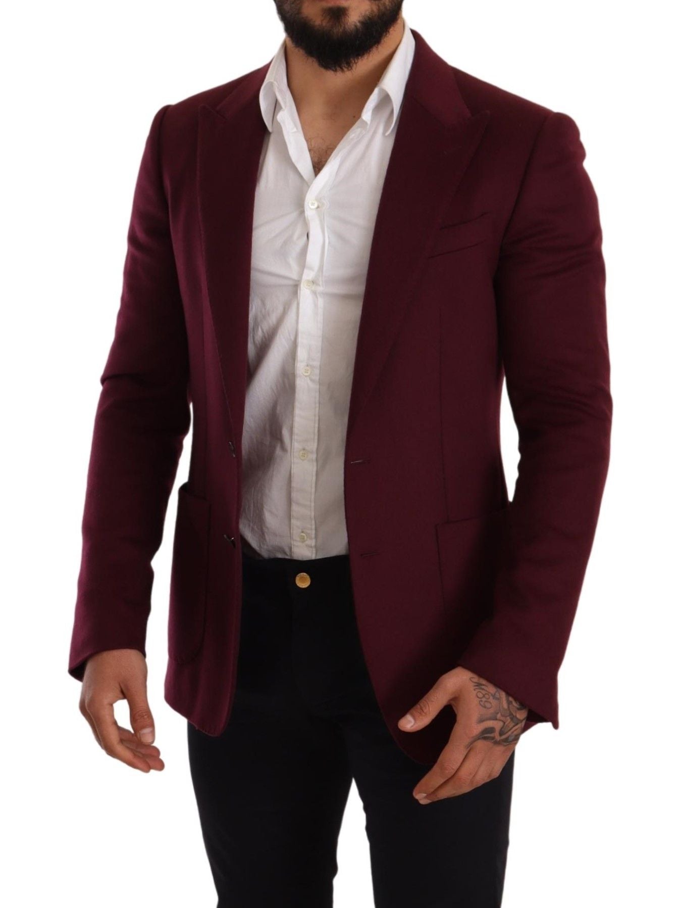 Dolce &amp; Gabbana Veste Blazer Slim Fit En Cachemire Marron