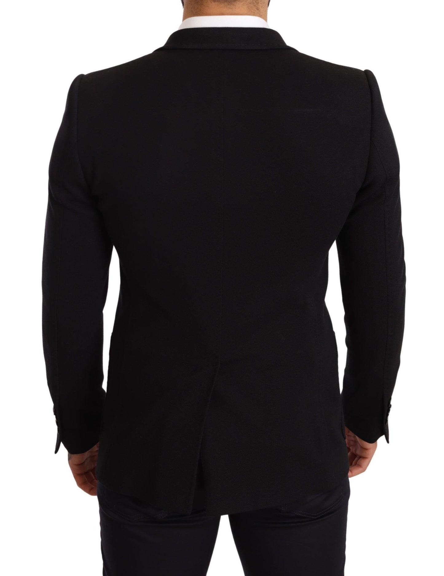 Dolce &amp; Gabbana Blazer coupe slim en coton noir